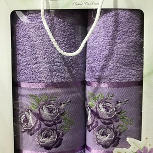 Подарочный набор полотенец для ванной 50х90, 70х140 Efor GUL хлопковая махра светло-лиловый