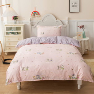 Детское постельное белье Sofi De Marko ЗАЙЧАТА хлопковый сатин розовый 1,5 спальный
