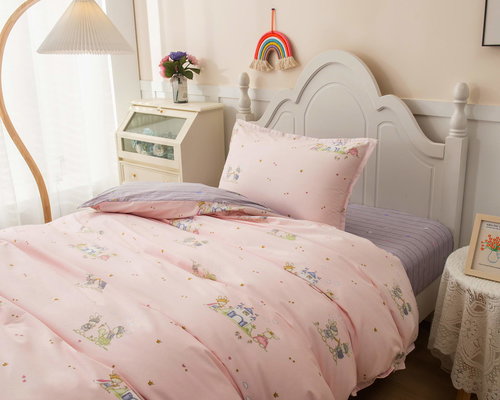 Детское постельное белье Sofi De Marko ЗАЙЧАТА хлопковый сатин розовый 1,5 спальный, фото, фотография