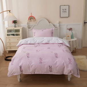 Детское постельное белье Sofi De Marko ЗАЙЧОНОК хлопковый сатин розовый 1,5 спальный
