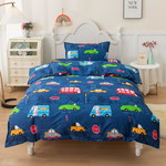 Детское постельное белье Sofi De Marko ТРАФИК хлопковый сатин синий 1,5 спальный, фото, фотография
