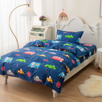 Детское постельное белье Sofi De Marko ТРАФИК хлопковый сатин синий 1,5 спальный, фото, фотография