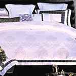 Постельное белье Karven хлопковый сатин-жаккард с оборкой V510 семейный, фото, фотография