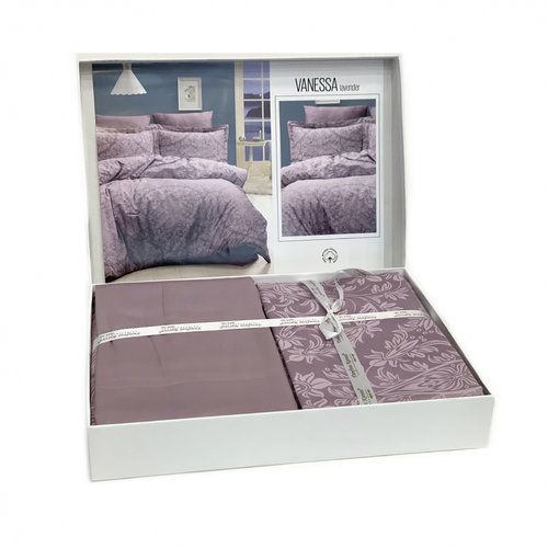 Постельное белье Karven VANESSA хлопковый сатин lavender 1,5 спальный, фото, фотография