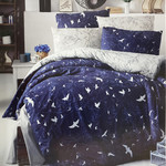 Постельное белье Karven FREEDOM хлопковый ранфорс navy blue 1,5 спальный, фото, фотография