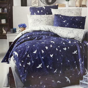 Постельное белье Karven FREEDOM хлопковый ранфорс navy blue 1,5 спальный