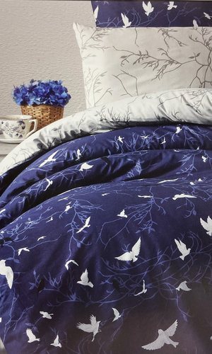 Постельное белье Karven FREEDOM хлопковый ранфорс navy blue 1,5 спальный, фото, фотография
