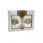 Подарочный набор полотенец для ванной 50х90, 70х140 Karven TAG хлопковая махра кремовый, фото, фотография