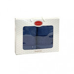 Подарочный набор полотенец для ванной 50х90, 70х140 Karven FLOSLU хлопковая махра синий, фото, фотография