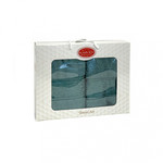 Подарочный набор полотенец для ванной 50х90, 70х140 Karven FLOSLU хлопковая махра изумруд, фото, фотография