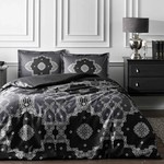 Постельное белье TAC HAPPY DAYS LOREN хлопковый сатин серый евро, фото, фотография