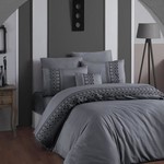 Постельное белье Karven MONA хлопковый сатин gri евро, фото, фотография