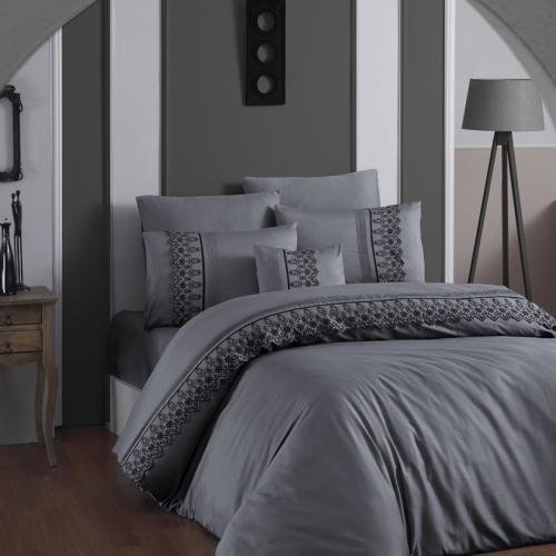 Постельное белье Karven MONA хлопковый сатин gri евро, фото, фотография