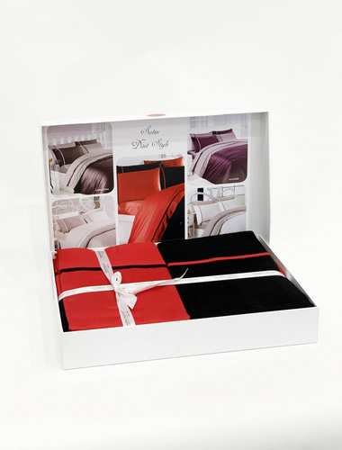 Постельное белье Karven DUET STYLE хлопковый сатин red/blac евро, фото, фотография