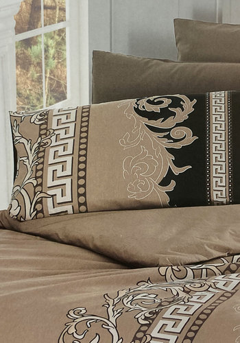 Постельное белье Karven WALS хлопковый ранфорс brown евро, фото, фотография