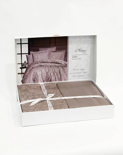 Постельное белье Karven ADVINA хлопковый сатин mink 1,5 спальный, фото, фотография