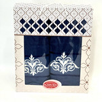 Подарочный набор полотенец для ванной 50х90, 70х140 Karven DAMAKS хлопковая махра синий, фото, фотография