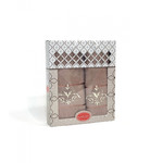 Подарочный набор полотенец для ванной 50х90, 70х140 Karven DAMAKS хлопковая махра темно-бежевый, фото, фотография