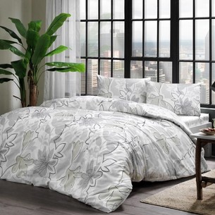 Комплект подросткового постельного белья TAC GENC MODASI JAMIE хлопковый ранфорс серый 1,5 спальный