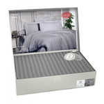 Постельное белье Karven STRIPE SATIN хлопковый сатин серый 1,5 спальный, фото, фотография