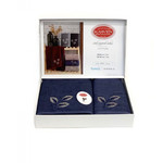 Подарочный набор полотенец для ванной 50х90, 70х140 Karven SIMLI хлопковая махра синий, фото, фотография