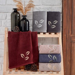 Подарочный набор полотенец для ванной 50х90, 70х140 Karven SIMLI хлопковая махра синий, фото, фотография