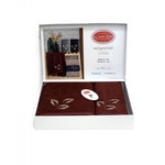 Подарочный набор полотенец для ванной 50х90, 70х140 Karven SIMLI хлопковая махра бордовый, фото, фотография