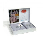 Подарочный набор полотенец для ванной 50х90, 70х140 Karven ROSE хлопковая махра серый, фото, фотография