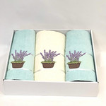 Подарочный набор полотенец для ванной 50х90(2), 70х140(1) Karven LAVANTA 1 хлопковая махра ментоловый, фото, фотография