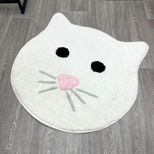 Коврик для ванной круглый Chilai Home CAT акрил beyaz 90х90