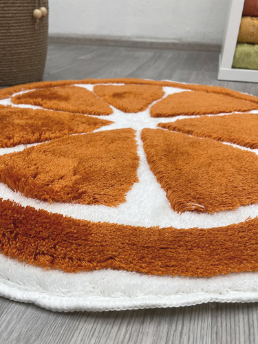 Коврик для ванной круглый Chilai Home PORTAKAL CAP акрил orange 90х90, фото, фотография