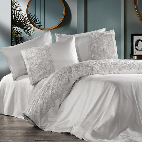 Постельное белье Zebra Casa MORGANA хлопковый сатин gri евро, фото, фотография