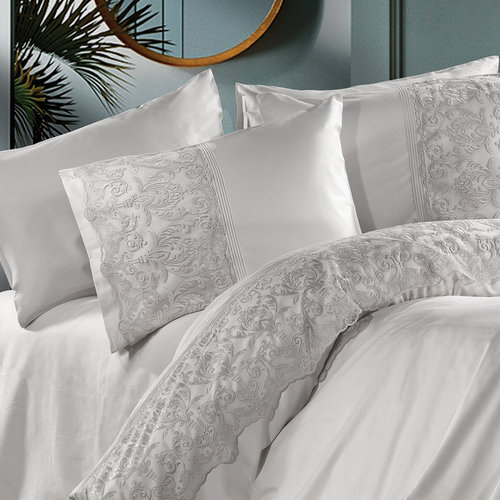 Постельное белье Zebra Casa MORGANA хлопковый сатин gri евро, фото, фотография