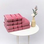 Набор полотенец для ванной Karven хлопковая махра 50х90 2 шт., 70х140 2 шт. пудровый, фото, фотография