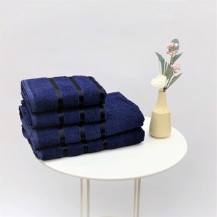 Набор полотенец для ванной Karven хлопковая махра 50х90 2 шт., 70х140 2 шт. синий