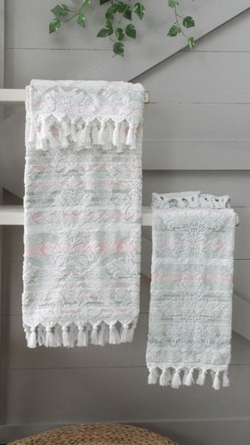 Полотенце для ванной Sarev PALM хлопковая махра зеленый 50х90, фото, фотография