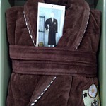 Халат мужской Efor хлопковая махра коричневый XL, фото, фотография