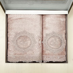 Набор полотенец для ванной в подарочной упаковке 2 пр. Pupilla OLIVYUM бамбуковая махра V1, фото, фотография