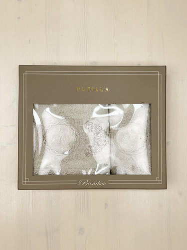 Набор полотенец для ванной в подарочной упаковке 2 пр. Pupilla OLIVYUM бамбуковая махра V3, фото, фотография