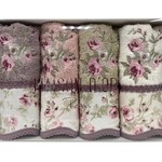 Подарочный набор полотенец-салфеток 30х50(4) Maison Dor LADY ROSES хлопковая/бамбуковая махра ассорти, фото, фотография