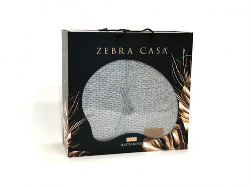 Вязаный плед Zebra Casa MEGHAN акрил серый 200х220, фото, фотография