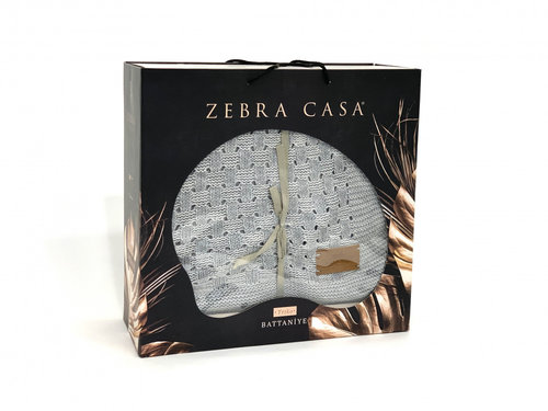 Вязаный плед Zebra Casa SHINE акрил серый 200х220, фото, фотография