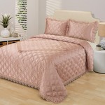 Покрывало Sofi De Marko СИМОНА атлас полиэстер светло-розовый 240х260, фото, фотография