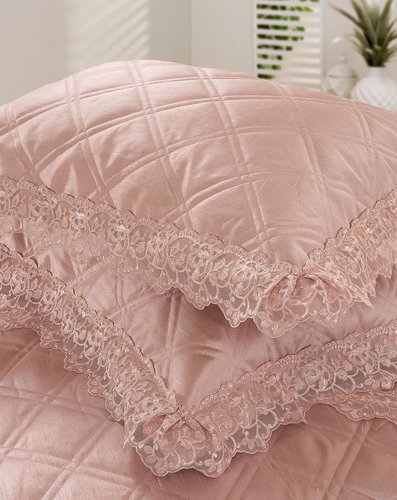 Покрывало Sofi De Marko СИМОНА атлас полиэстер светло-розовый 240х260, фото, фотография