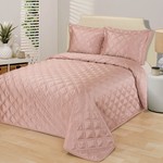 Покрывало Sofi De Marko МАТИЛЬДА атлас полиэстер светло-розовый 240х260, фото, фотография