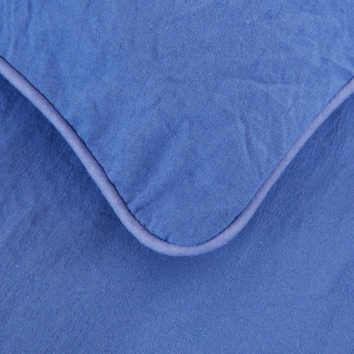 Постельное белье Sofi De Marko АСТИ жатый сатин синий евро, фото, фотография