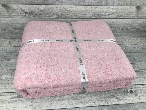 Махровая простынь-покрывало для укрывания Efor хлопок розовый 160х220, фото, фотография