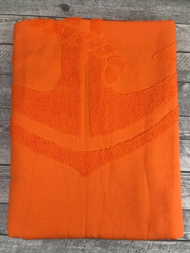 Пляжное полотенце, парео, палантин (пештемаль) Luzz CAPA хлопок оранжевый 90х150, фото, фотография