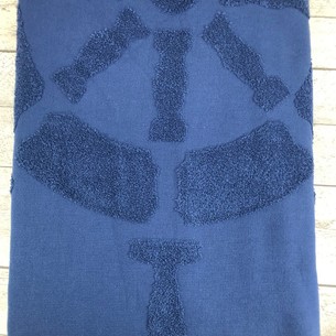 Пляжное полотенце, парео, палантин (пештемаль) Luzz DUMEN хлопок тёмно-синий 90х150