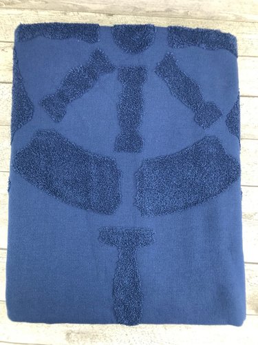 Пляжное полотенце, парео, палантин (пештемаль) Luzz DUMEN хлопок тёмно-синий 90х150, фото, фотография